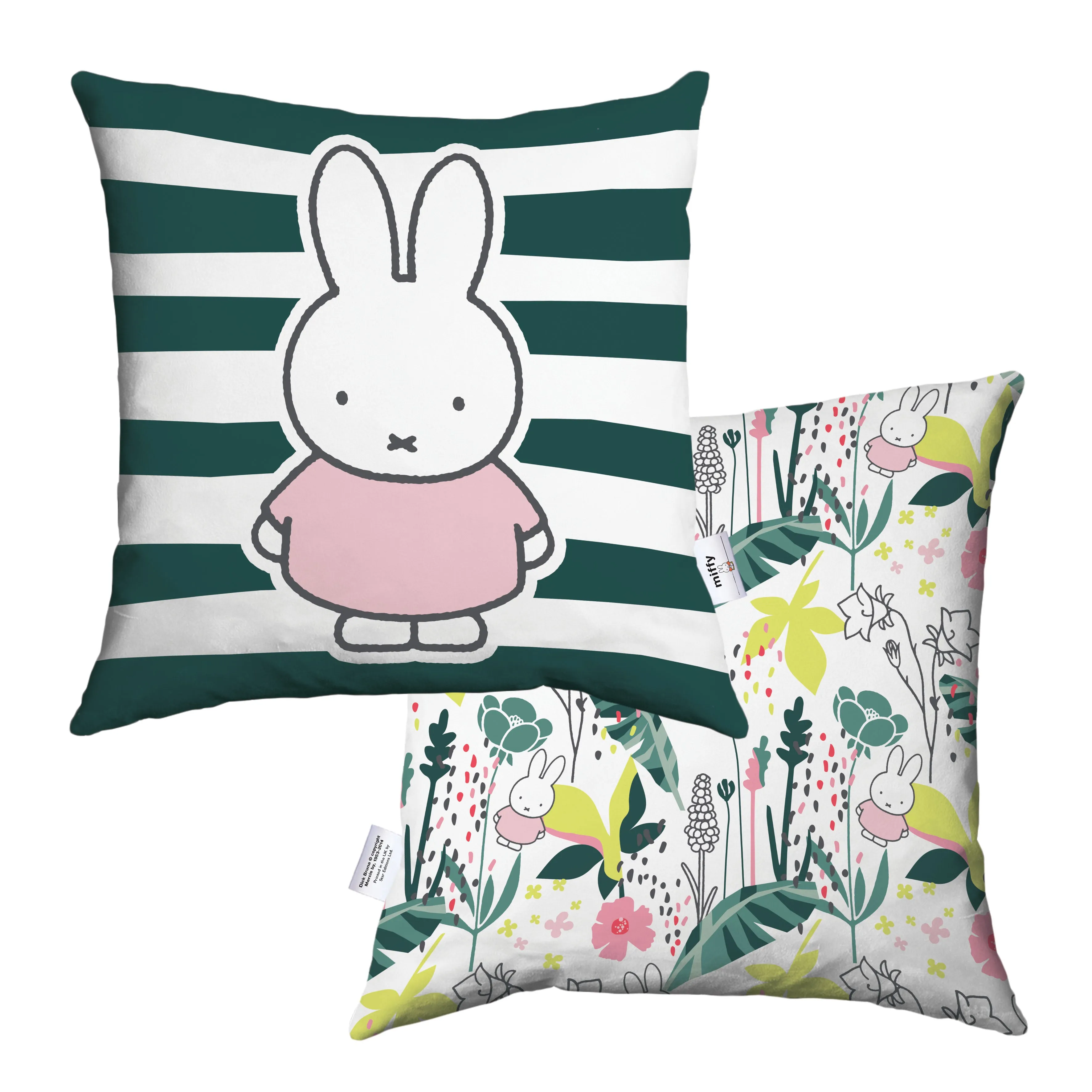 miffy floral expression stripes cushion
