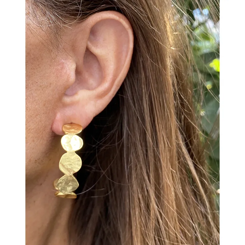 Mini Coin hoop earrings