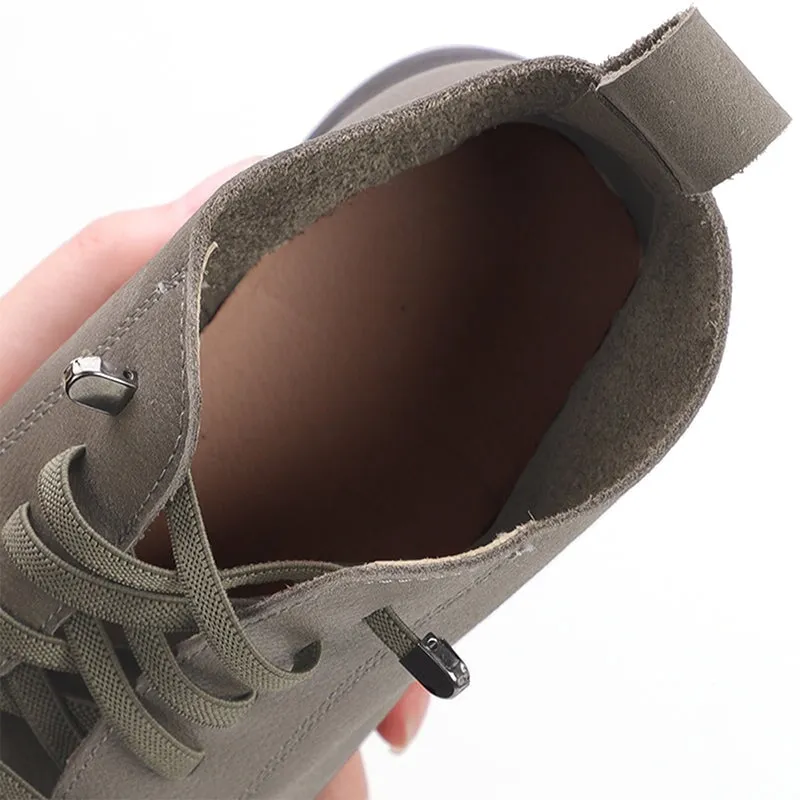 Mori Girl Short Shoes For Women Leather Handmade Ankle Boots Autumn Black/Khaki/Coffee