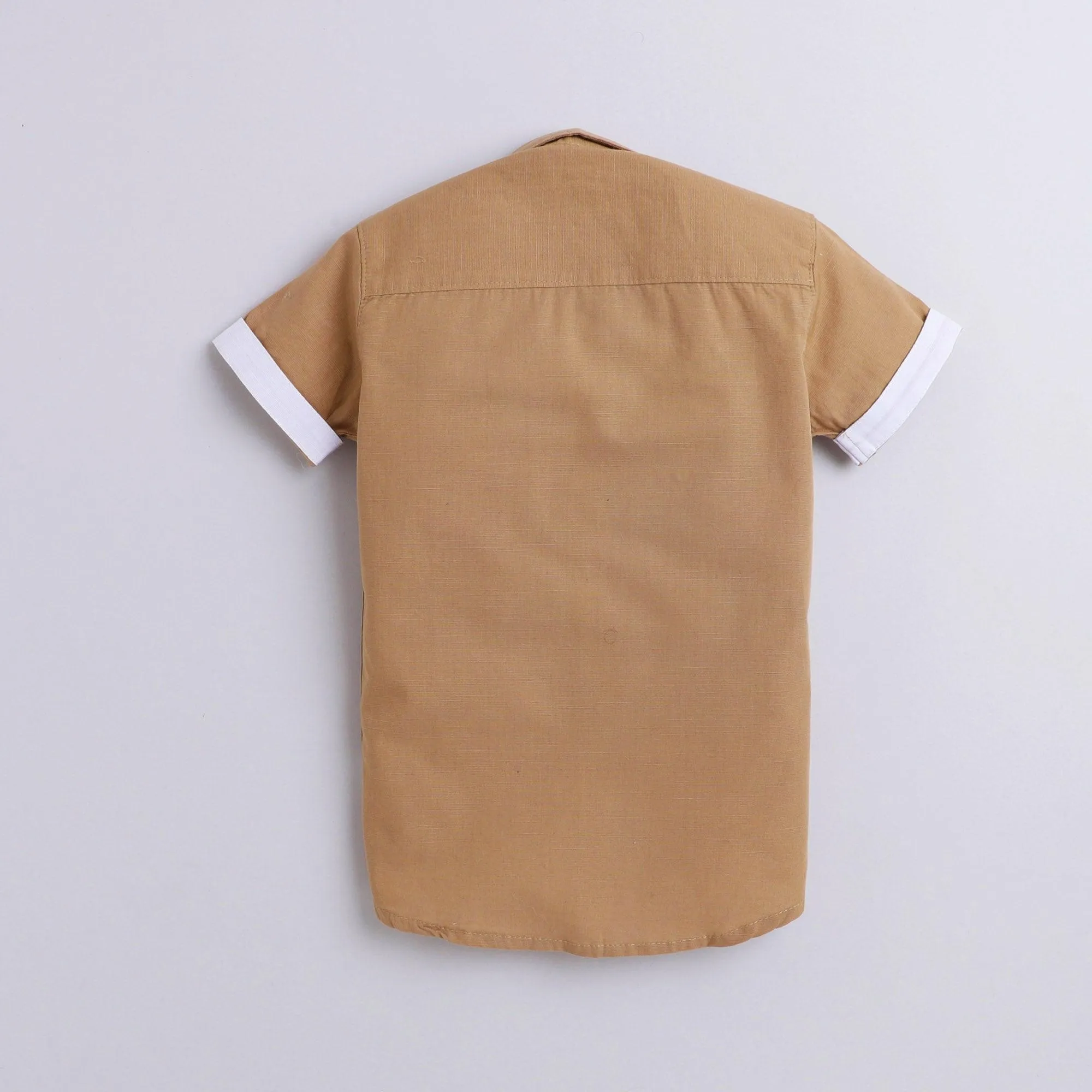 Polka Tots Half Sleeves Animals Printed Shirt - Beige