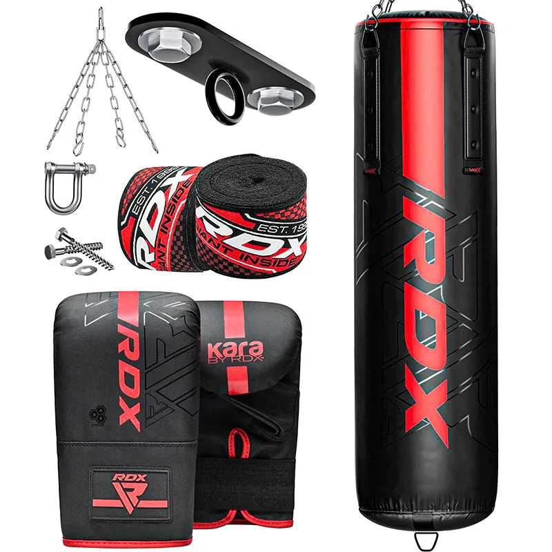 RDX F6 4ft / 5ft 8-in-1 KARA Heavy Boxing Punch Bag & Mitts Set