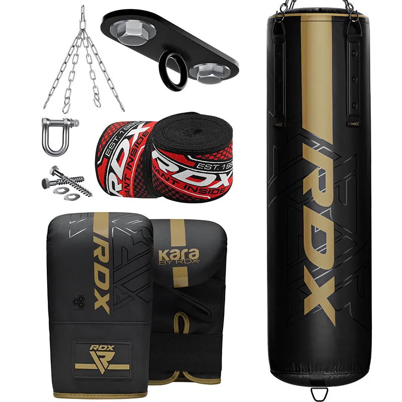 RDX F6 4ft / 5ft 8-in-1 KARA Heavy Boxing Punch Bag & Mitts Set