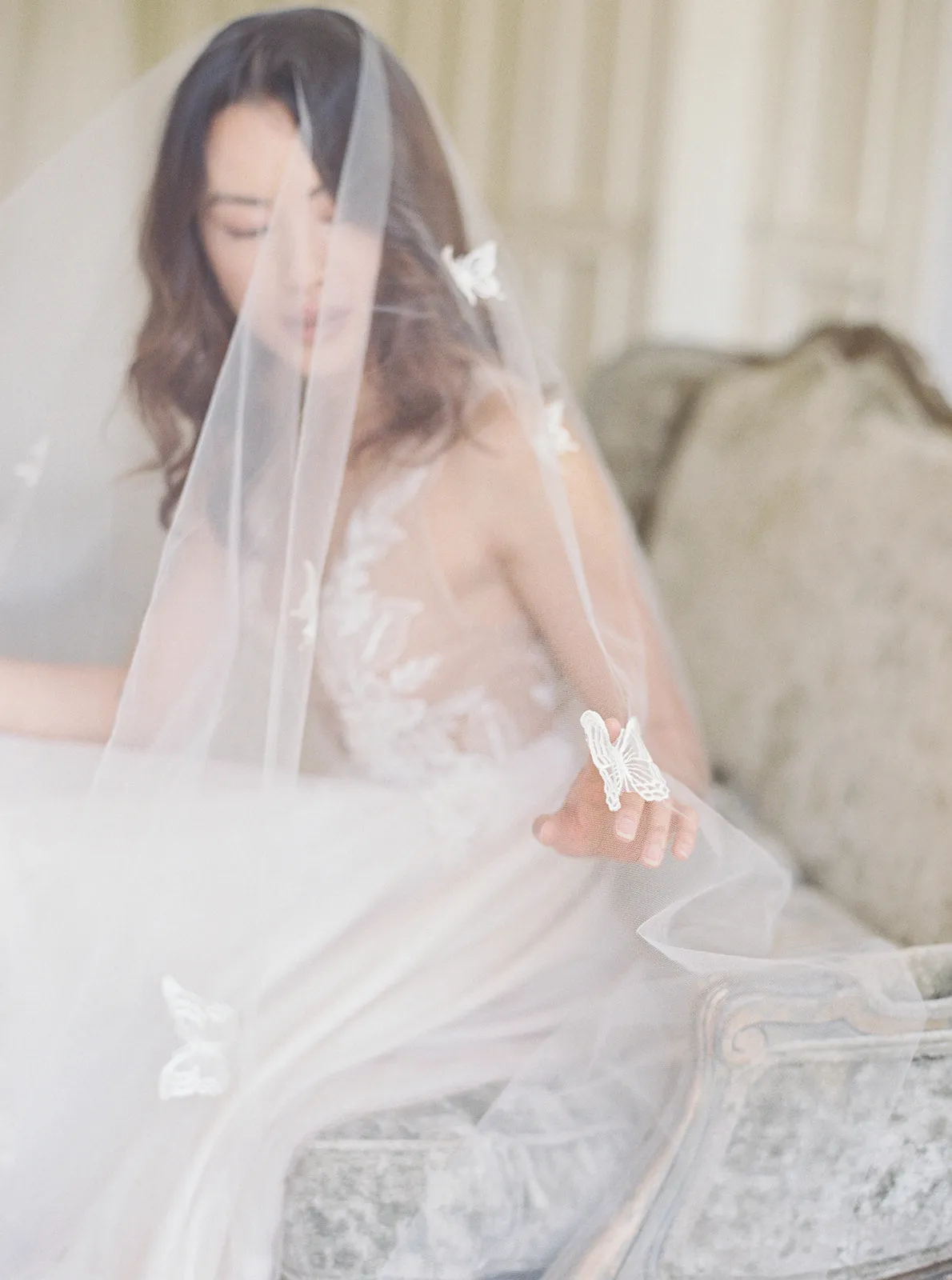 REVERIE | Embellished Wedding Veil with Butterflies