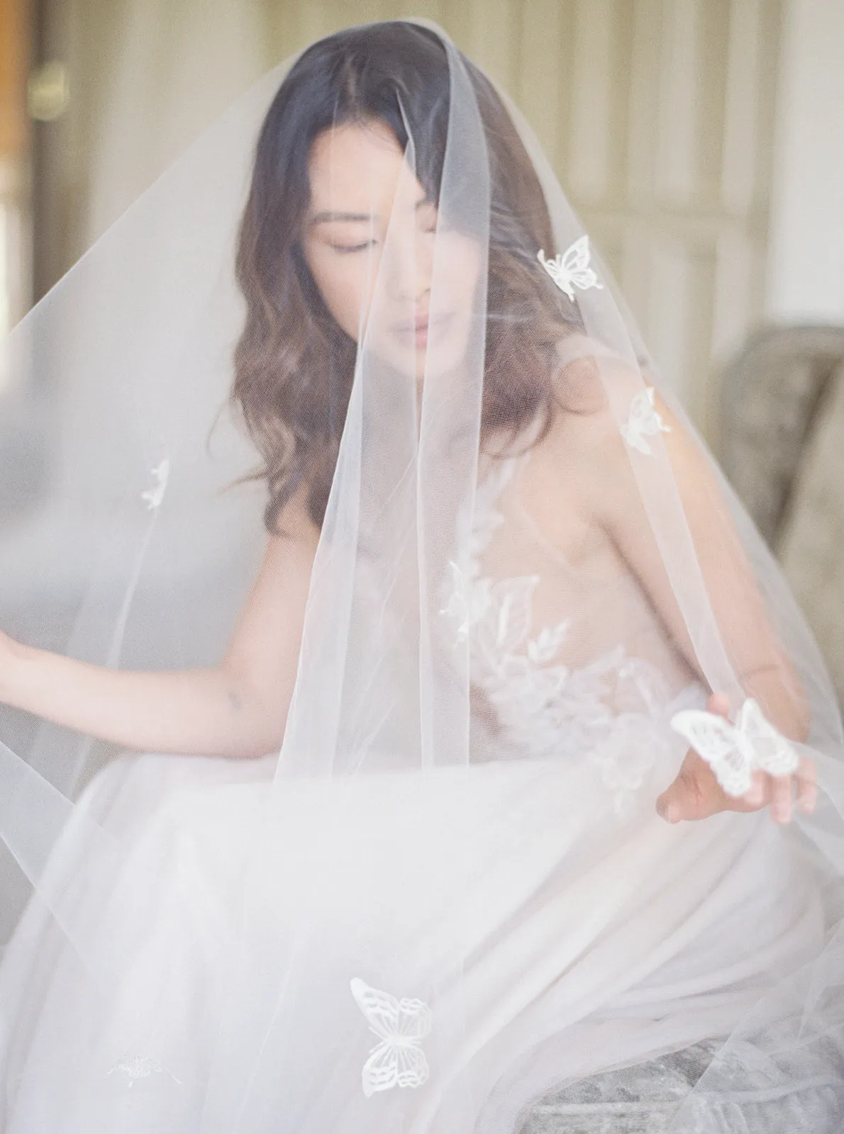 REVERIE | Embellished Wedding Veil with Butterflies