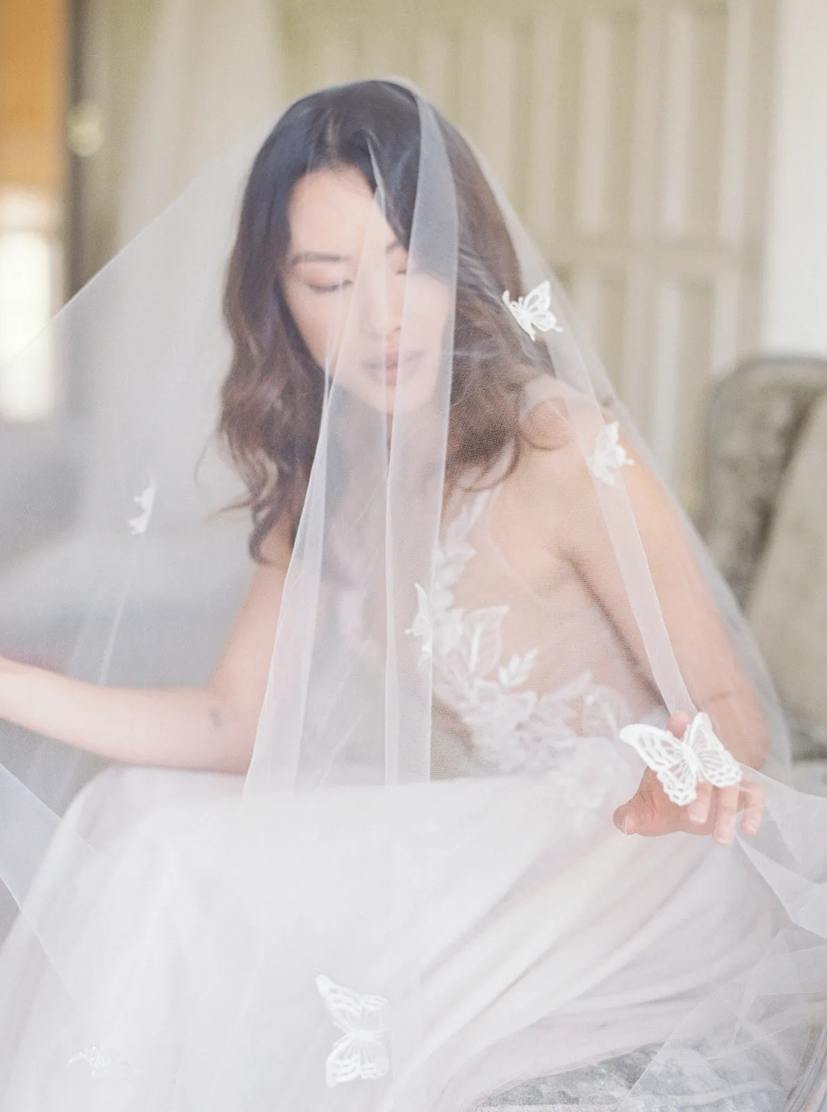 REVERIE | Embellished Wedding Veil with Butterflies