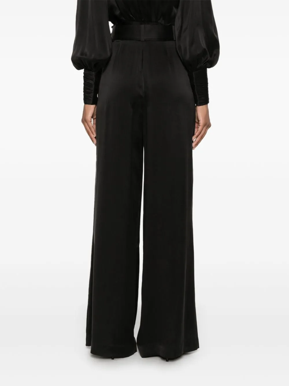 SILK WIDE-LEG TROUSERS
