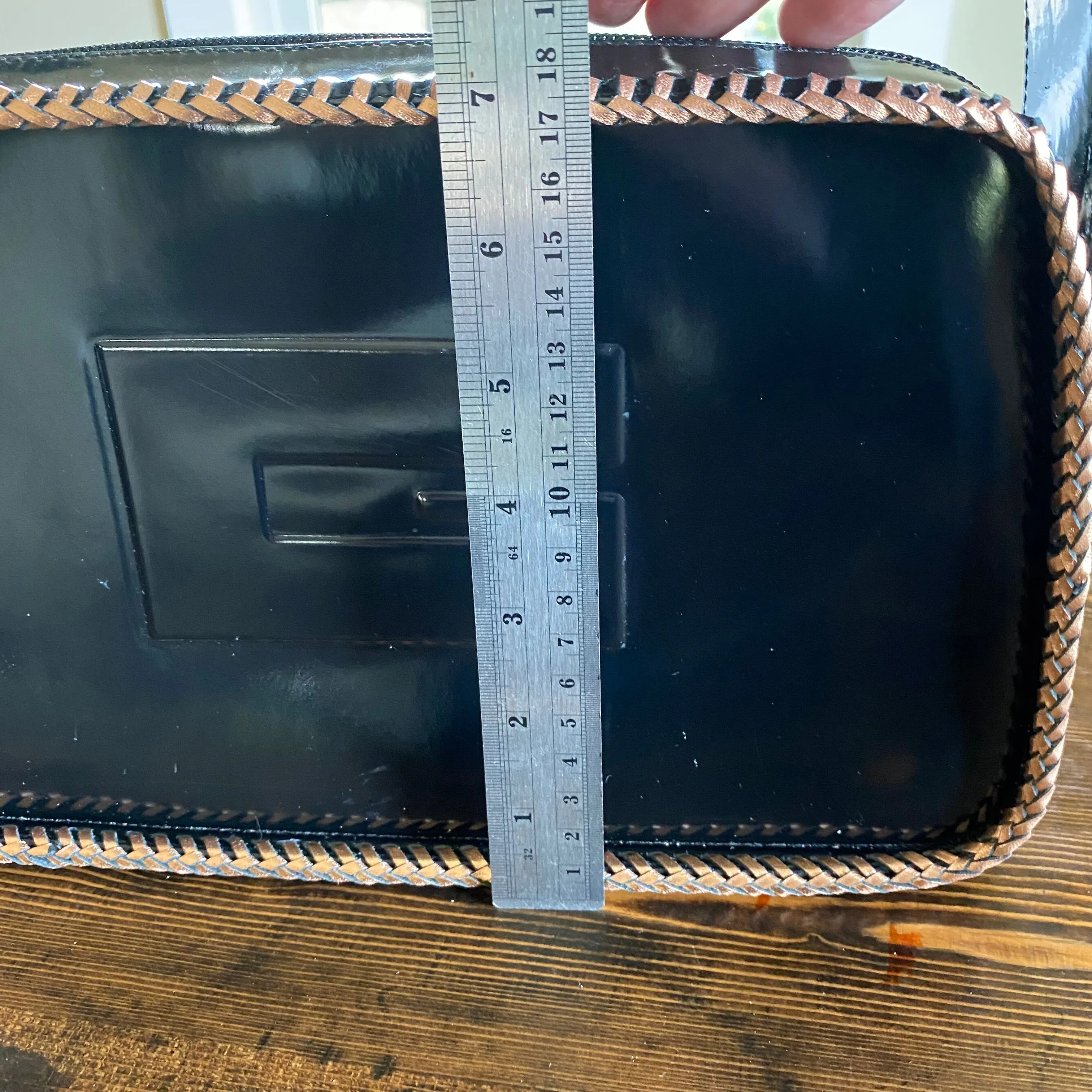 The Raven - Vintage Black Patent Gucci with Rose Gold Shoulder Bag