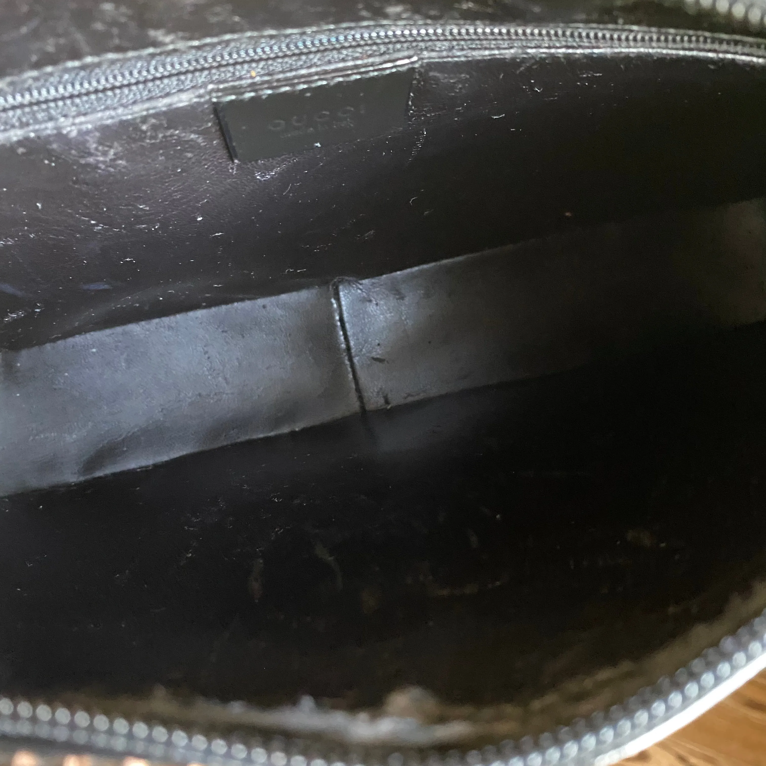 The Raven - Vintage Black Patent Gucci with Rose Gold Shoulder Bag