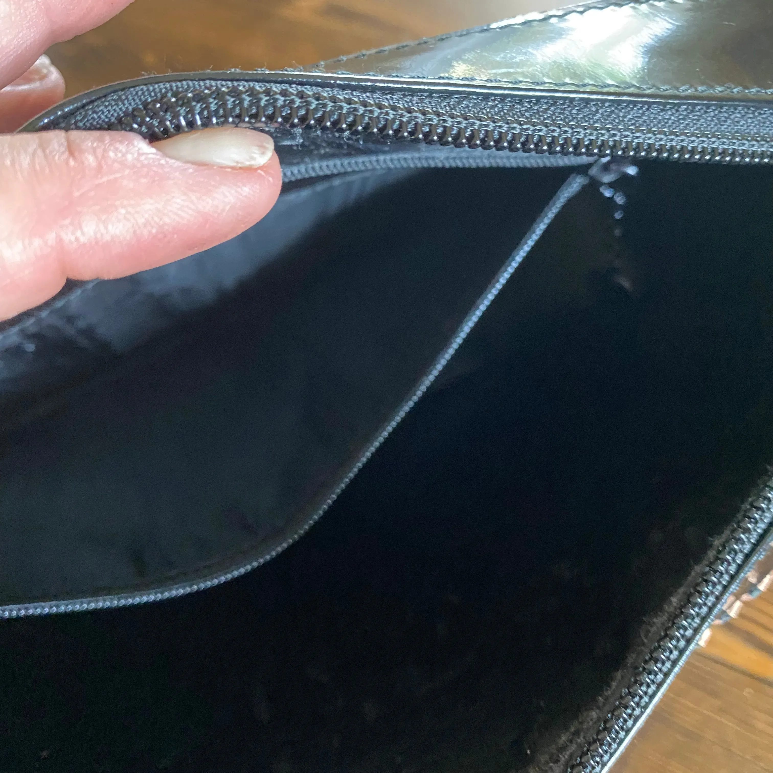 The Raven - Vintage Black Patent Gucci with Rose Gold Shoulder Bag