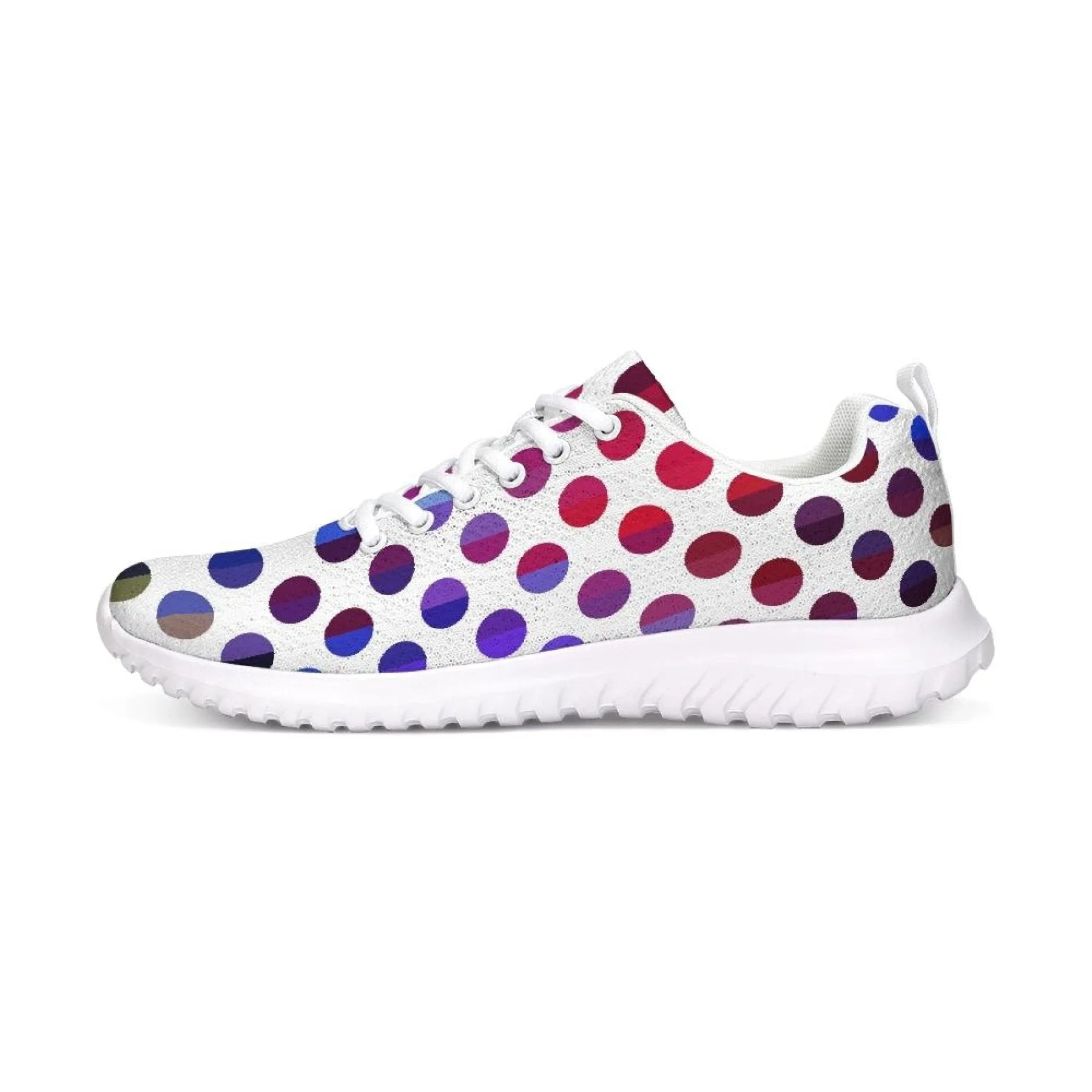 Uniquely You Womens Sneakers - Multicolor Polka Dot Canvas Sports