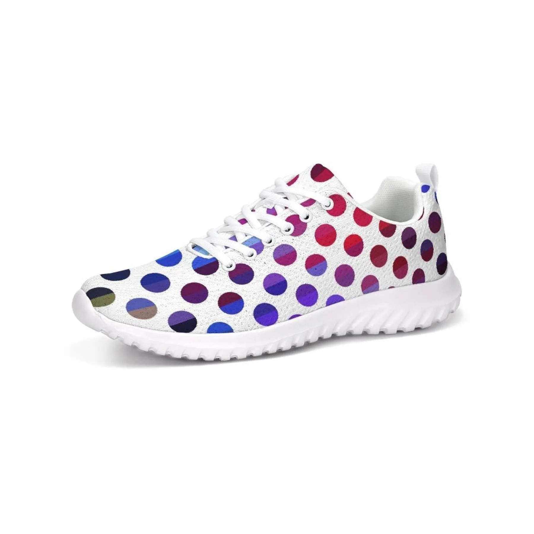 Uniquely You Womens Sneakers - Multicolor Polka Dot Canvas Sports