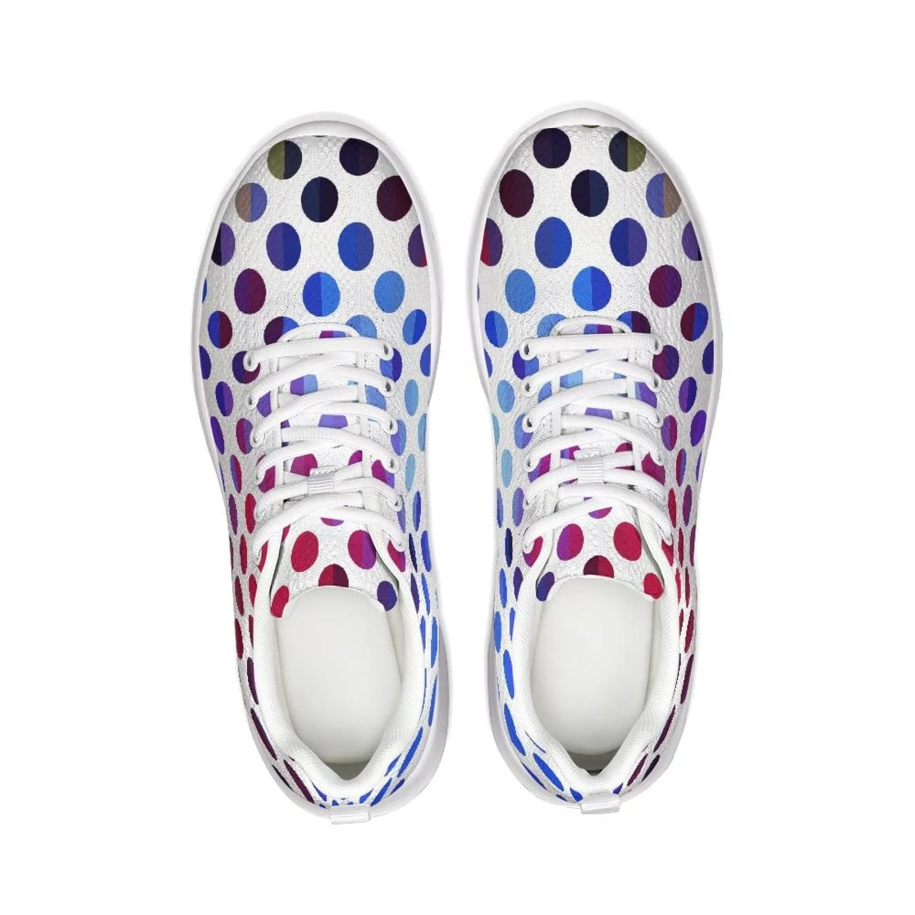 Uniquely You Womens Sneakers - Multicolor Polka Dot Canvas Sports