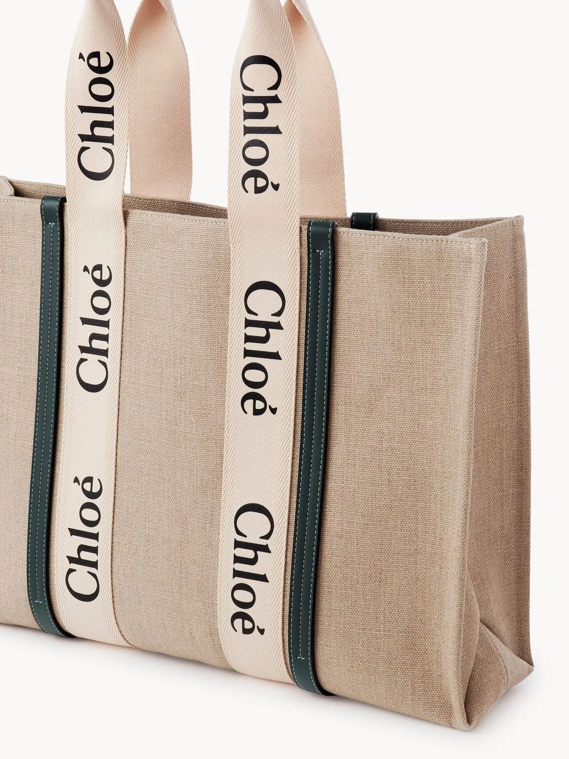 WOODY LARGE CANVAS AND LEATHER TOTE BAG